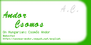 andor csomos business card