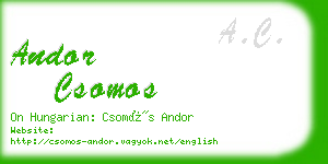 andor csomos business card